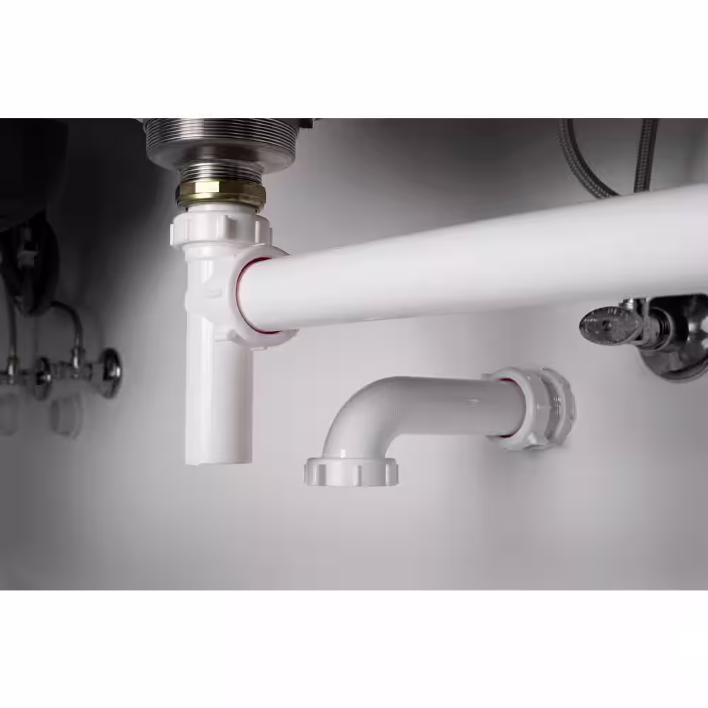 Oatey 1-1/2 in. White Plastic Sink Drain Outlet Waste Slip-Joint Tee