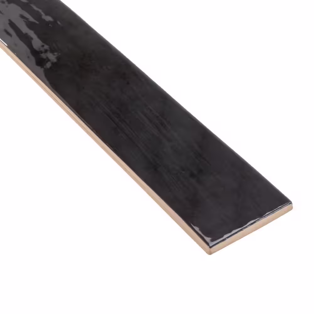 Apollo Tile Silken Black 2.56 in. x 15.75 in. Glossy Ceramic Subway Wall and Floor Tile (10.76 sq. ft./case) (38-pack)