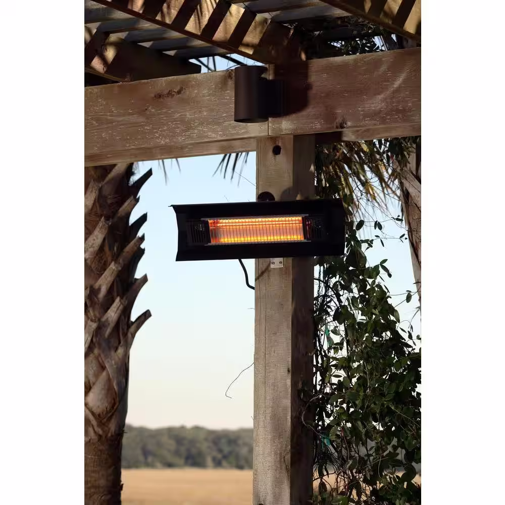 Fire Sense 1,500-Watt Black Wall Mounted Infrared Electric Patio Heater