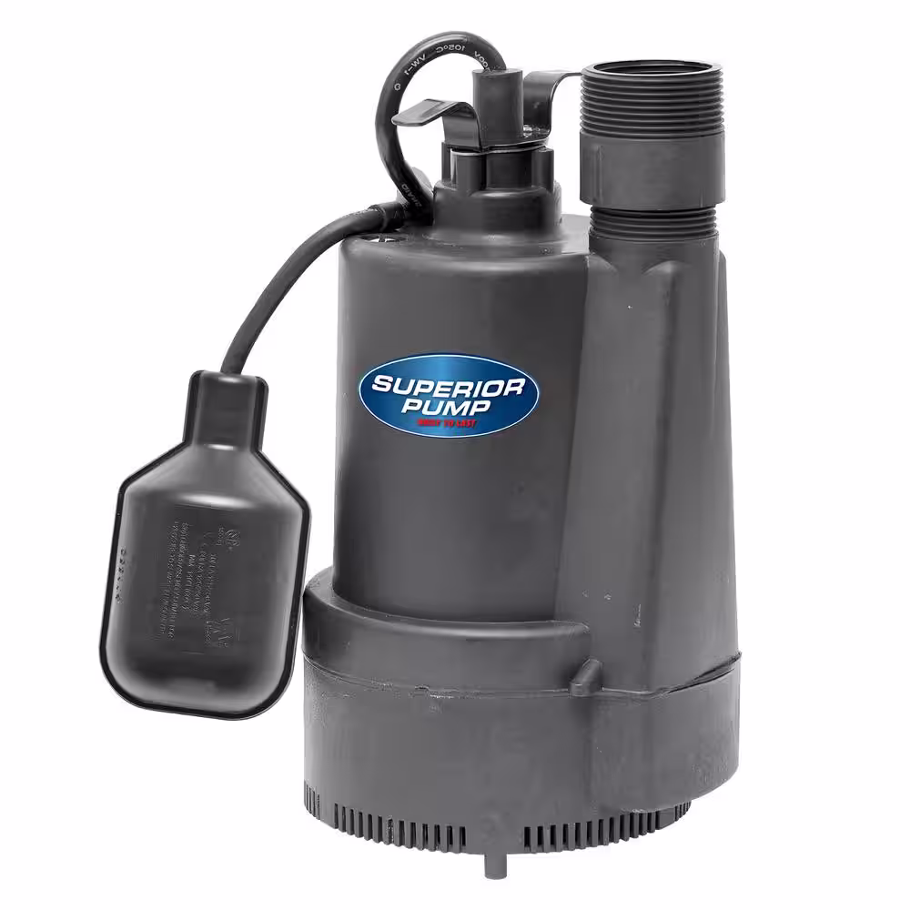 Superior Pump 1/3 HP Submersible Thermoplastic Sump Pump Kit