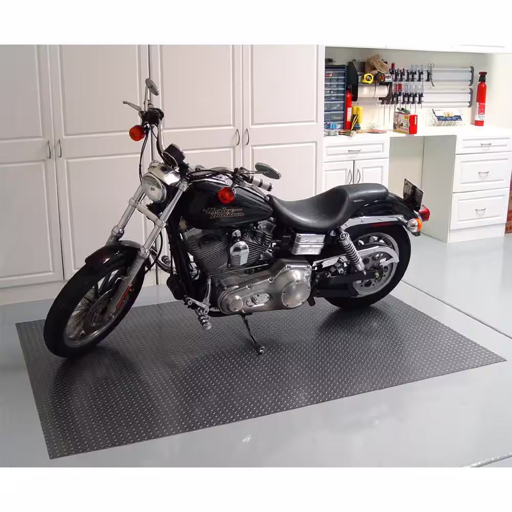 Diamond Deck 7.5 ft. x 10 ft. Charcoal Textured PVC Floor Mat