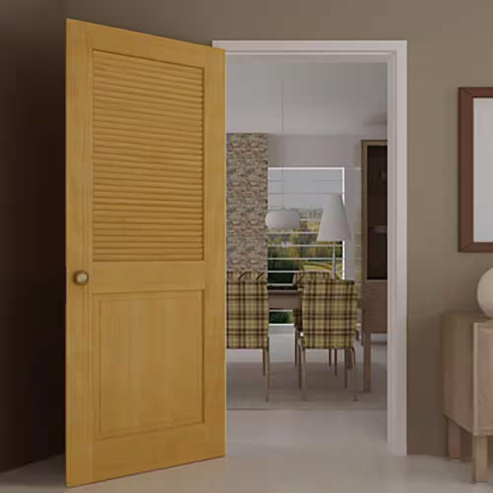 Kimberly Bay 30 in. x 80 in. Louver Panel Unfinished Solid Core Pine Interior Door Slab