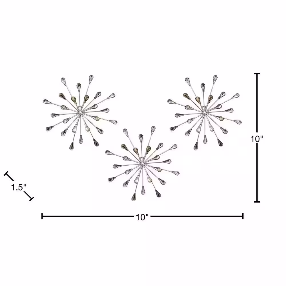 Stratton Home Decor Acrylic Burst Wall Decor (Set of 3)