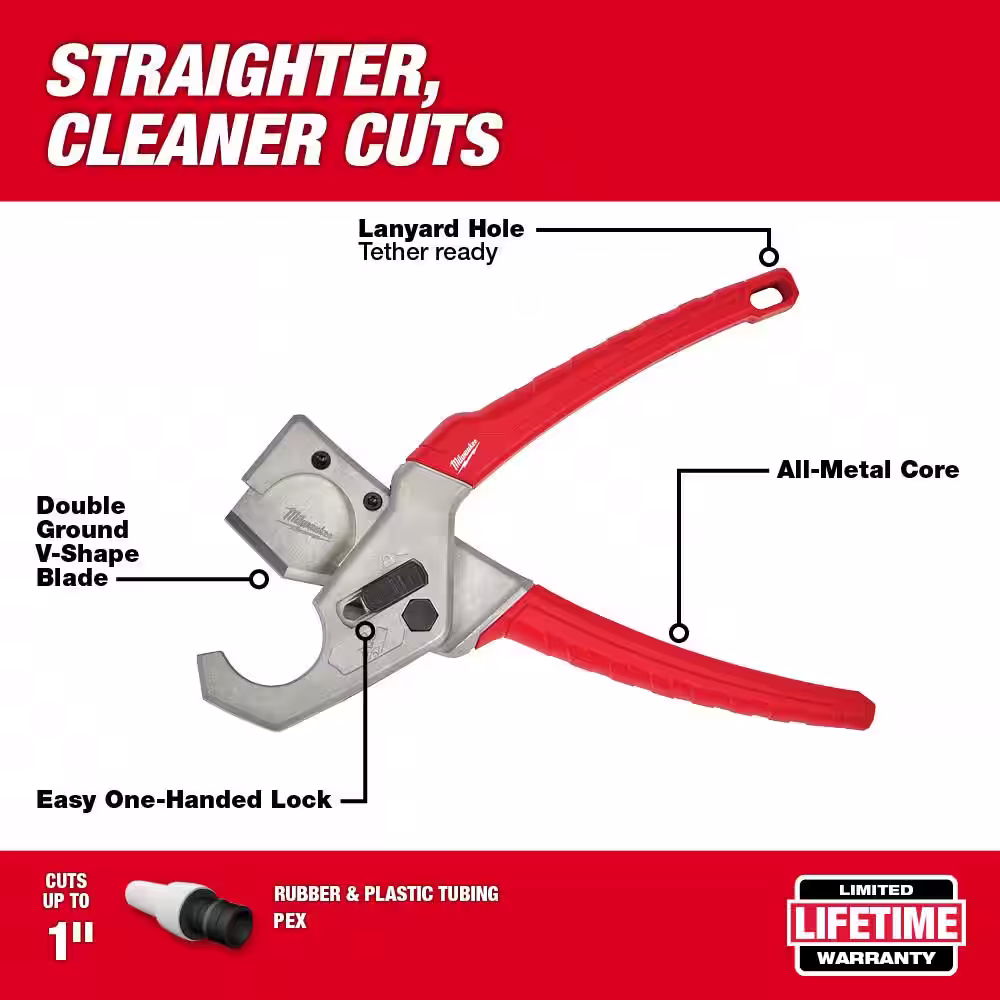Milwaukee 1 in. PEX and Tubing Cutter with 1 in. ProPEX/Tubing Cutter Replacement Blade