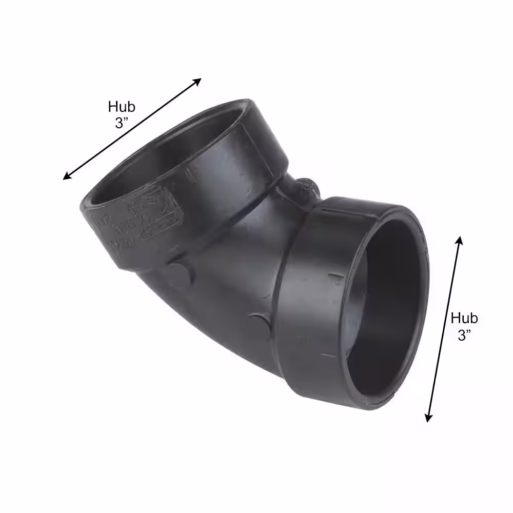 NIBCO 3 in. ABS DWV 60-Degree Hub x Hub Elbow