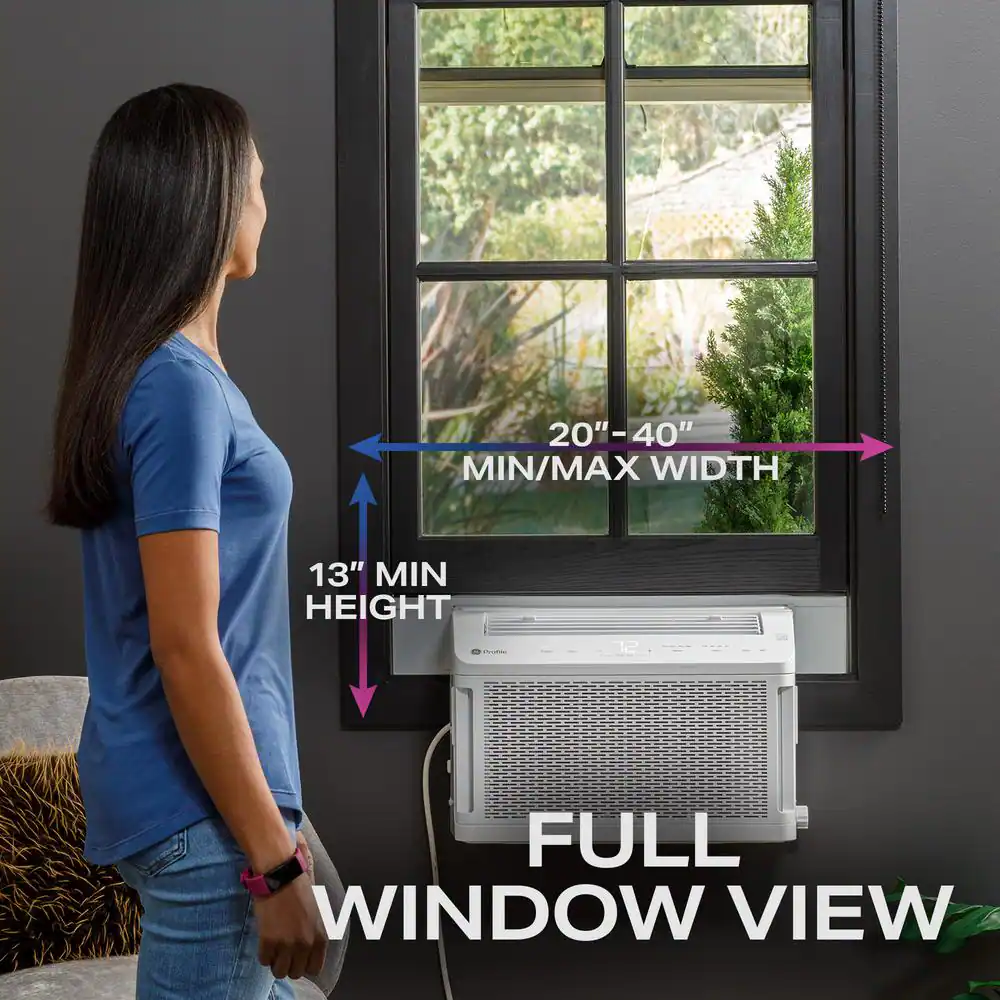 GE Profile 6,100 BTU 115-Volt ClearView Ultra Quiet Window Air Conditioner for Small Rooms, Full Window View, Easy Install