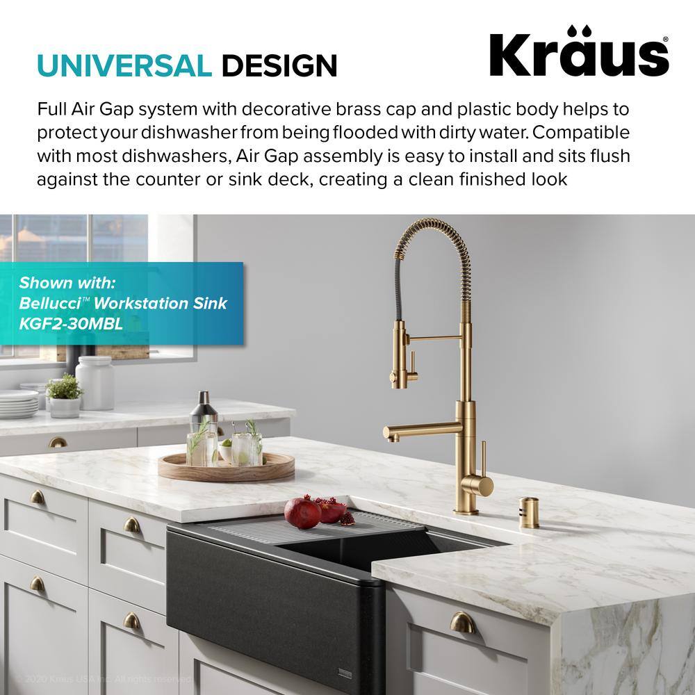 KRAUS Dishwasher Air Gap in Brushed Brass