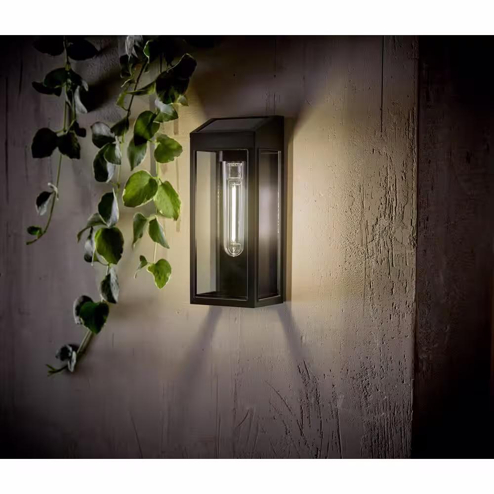 Hampton Bay Black LED Outdoor Solar Wall Light; 10 Lumens