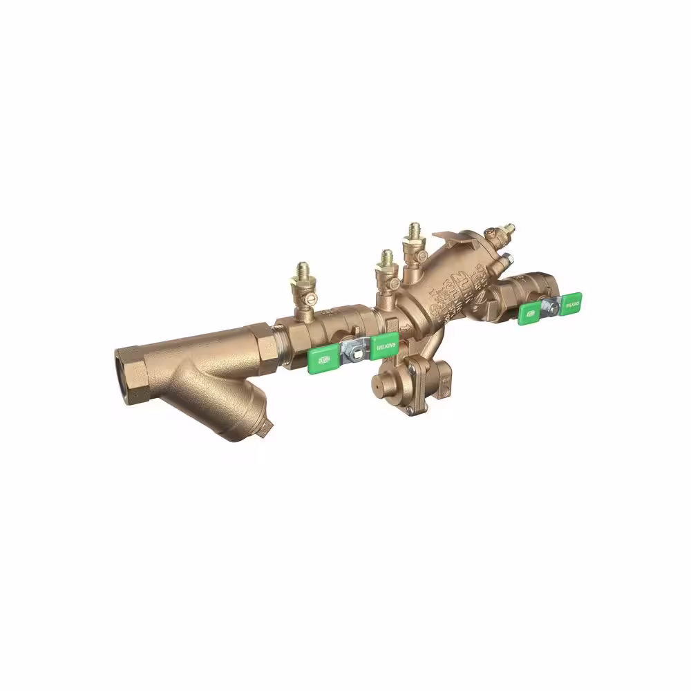 Wilkins 1 in. 975XL3 Reduced Pressure Principle Backflow Preventer with Model SXL Lead-Free Wye Type Strainer