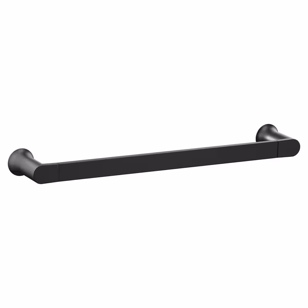 MOEN Genta 3-Piece Bath Hardware Set with 24 in. Towel Bar, Paper Holder, Hand Towel Bar in Matte Black