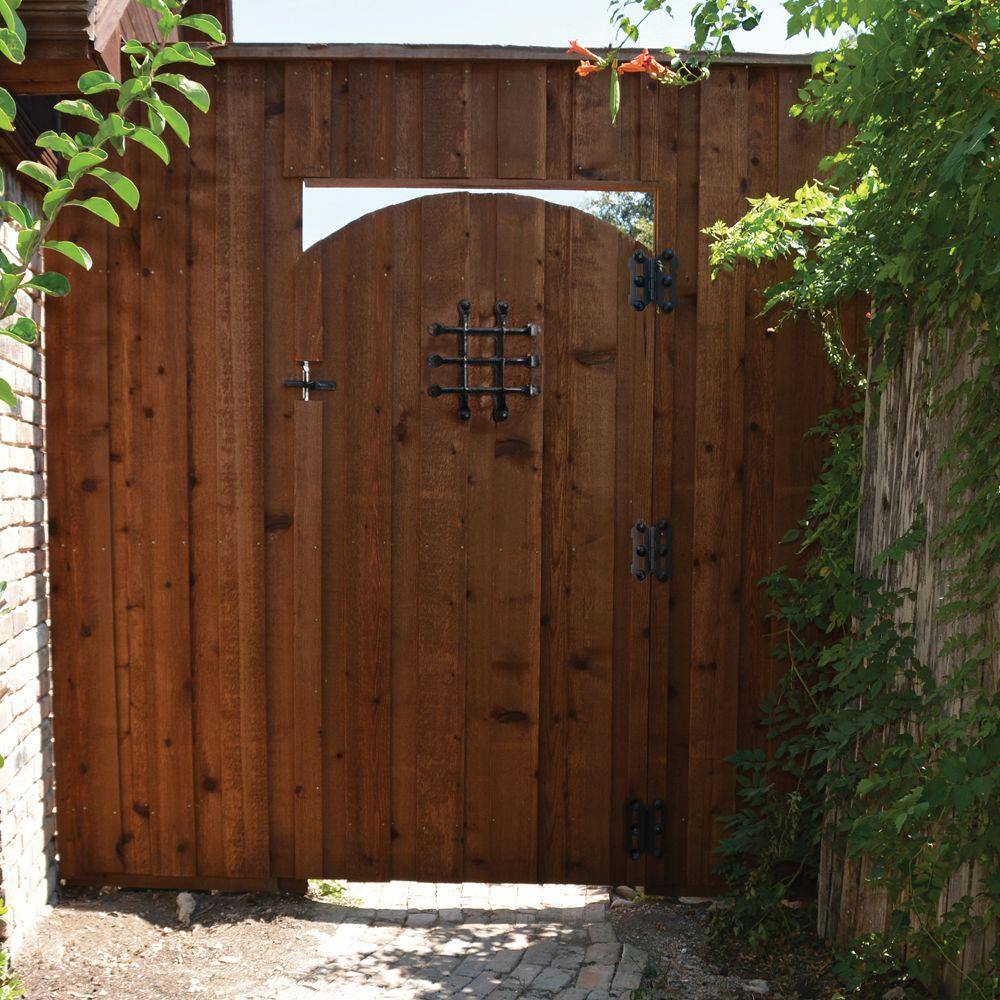 OWT Ornamental Wood Ties OWT (Ornamental Wood Ties) 8 in. Black Powder Coated Steel Ornamental Gate Butterfly Hinge