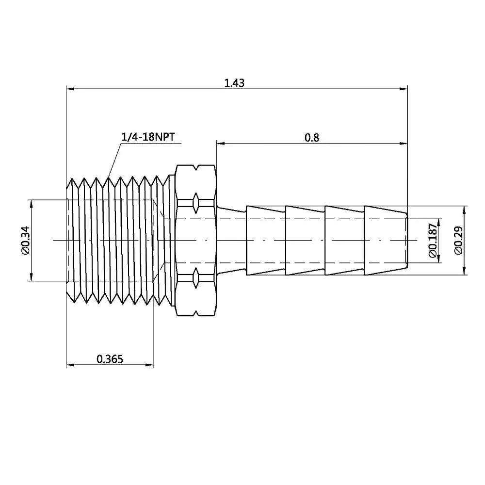 Everbilt 1/4 in. Barb x 1/4 in. MIP Brass Adapter Fitting