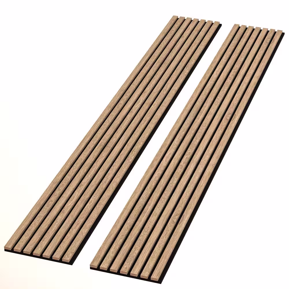 Ejoy 94 in. x 23.6 in x 0.8 in. Acoustic Vinyl Wall Cladding Siding Board in Light Gray Walnut Color (Set of 1-Piece)