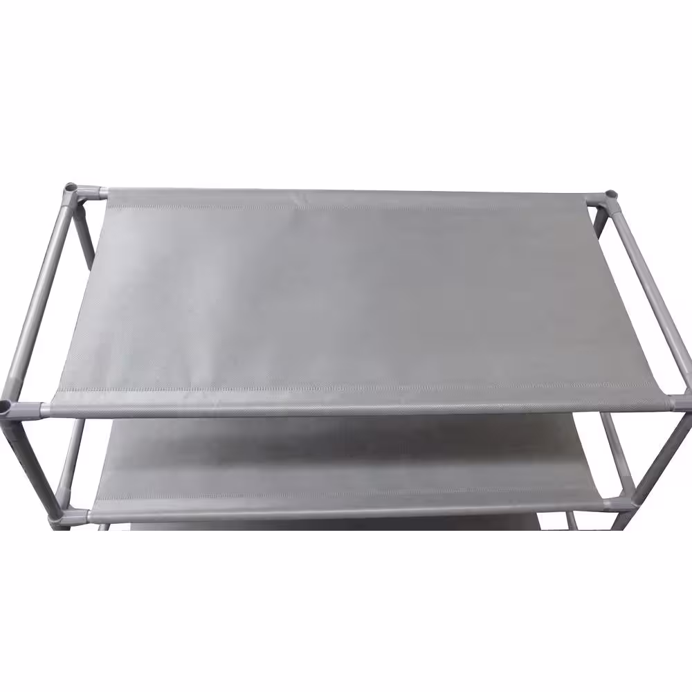 Home Basics 59 H 30-Pair 10-Tier Gray Metal Shoe Rack