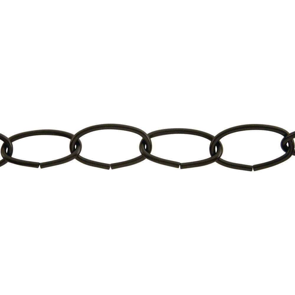 KingChain 50 ft. Black Open Oval Decorative Chain Reeled