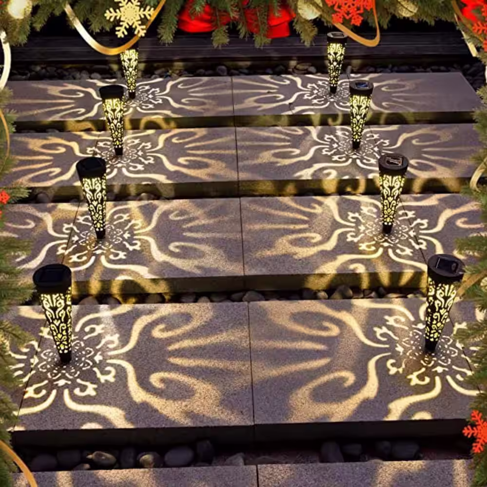 None Solar Lights Decorative, Tall Solar Stakes Lights Outdoor Waterproof (6-Pack)