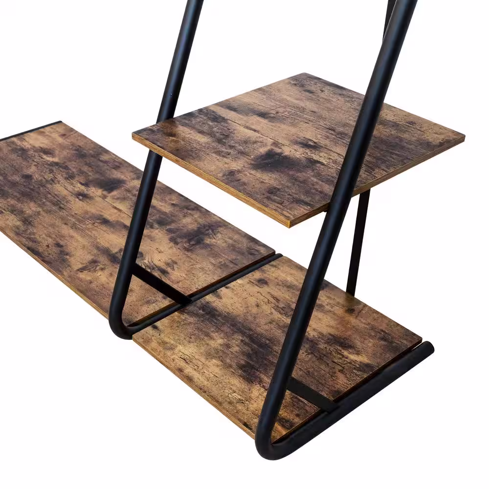 Honey-Can-Do Brown Wood Clothes Rack 17.32 in. W x 68 in. H