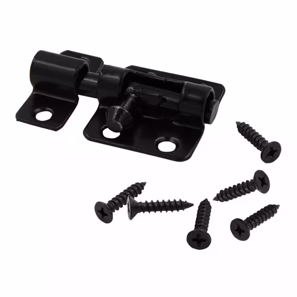 Everbilt 2 in. Black Window Bolt