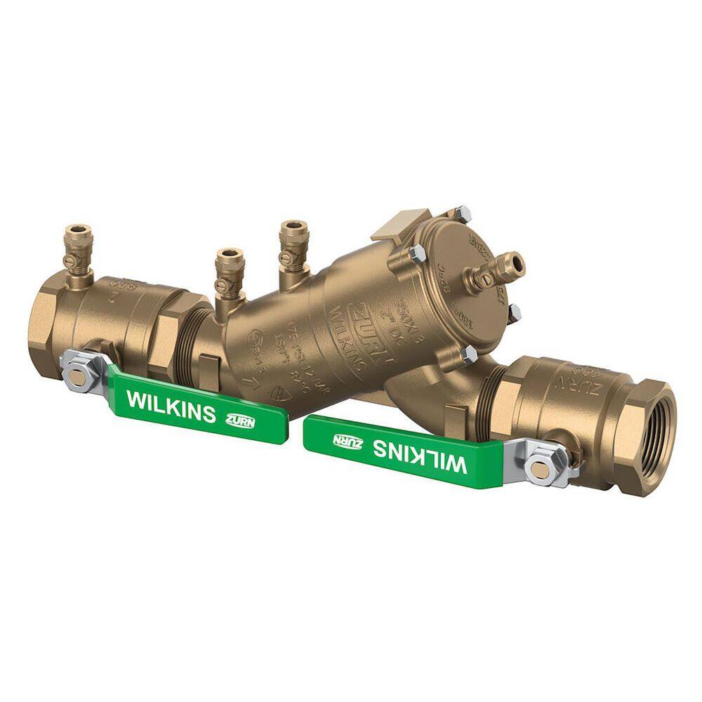 Wilkins 2 in. 950XL3 Double Check Backflow Preventer with Union Ball Valves