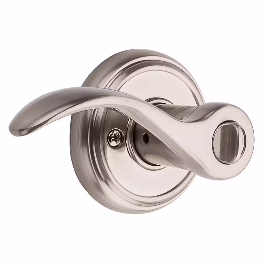 Baldwin Prestige Tobin Satin Nickel Entry Door Handle Featuring SmartKey Security
