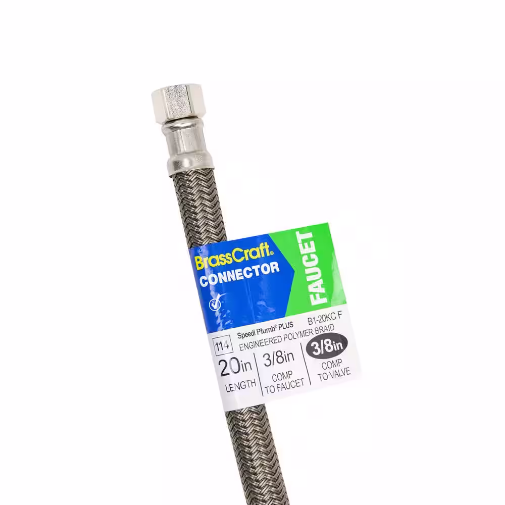 BrassCraft 3/8 in. Compression x 3/8 in. Compression x 20 in. Braided Polymer Faucet Supply Line with Nut and Sleeve