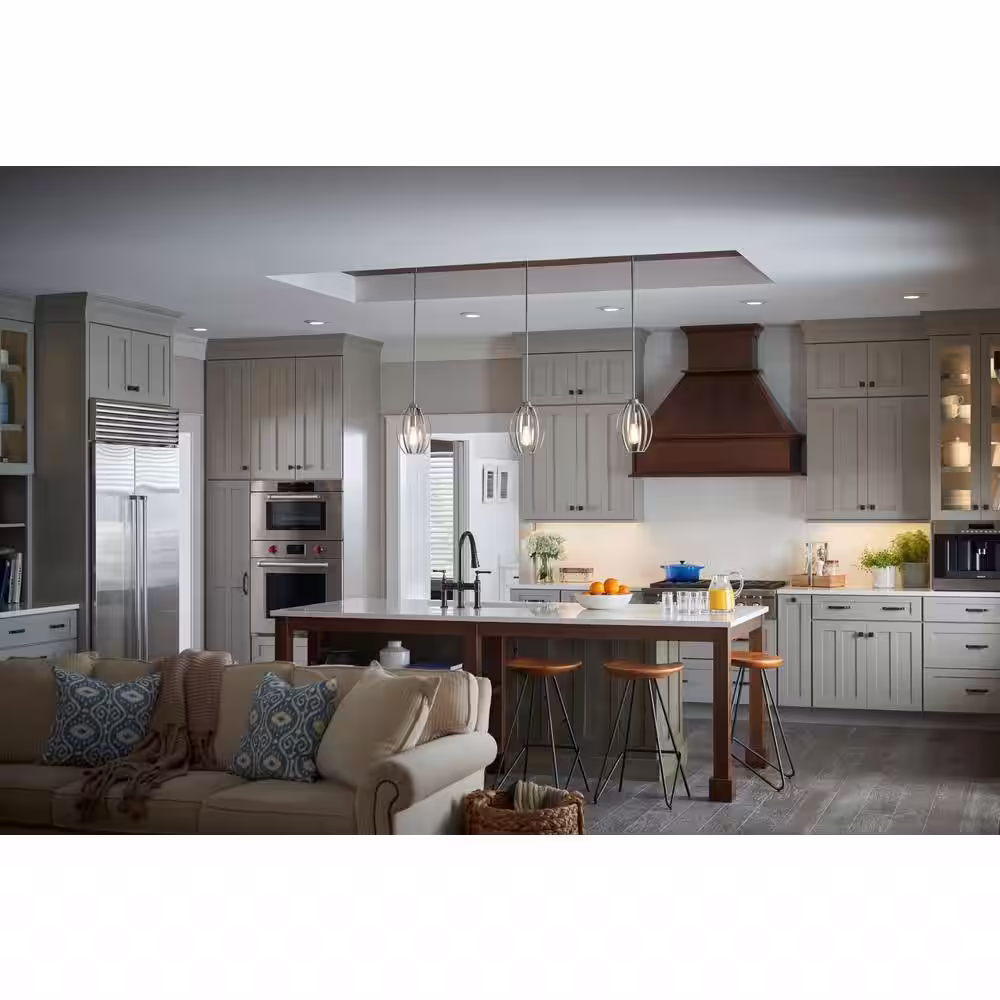 KICHLER Tao 1-Light Brushed Nickel Contemporary Cage Kitchen Pendant Hanging Light