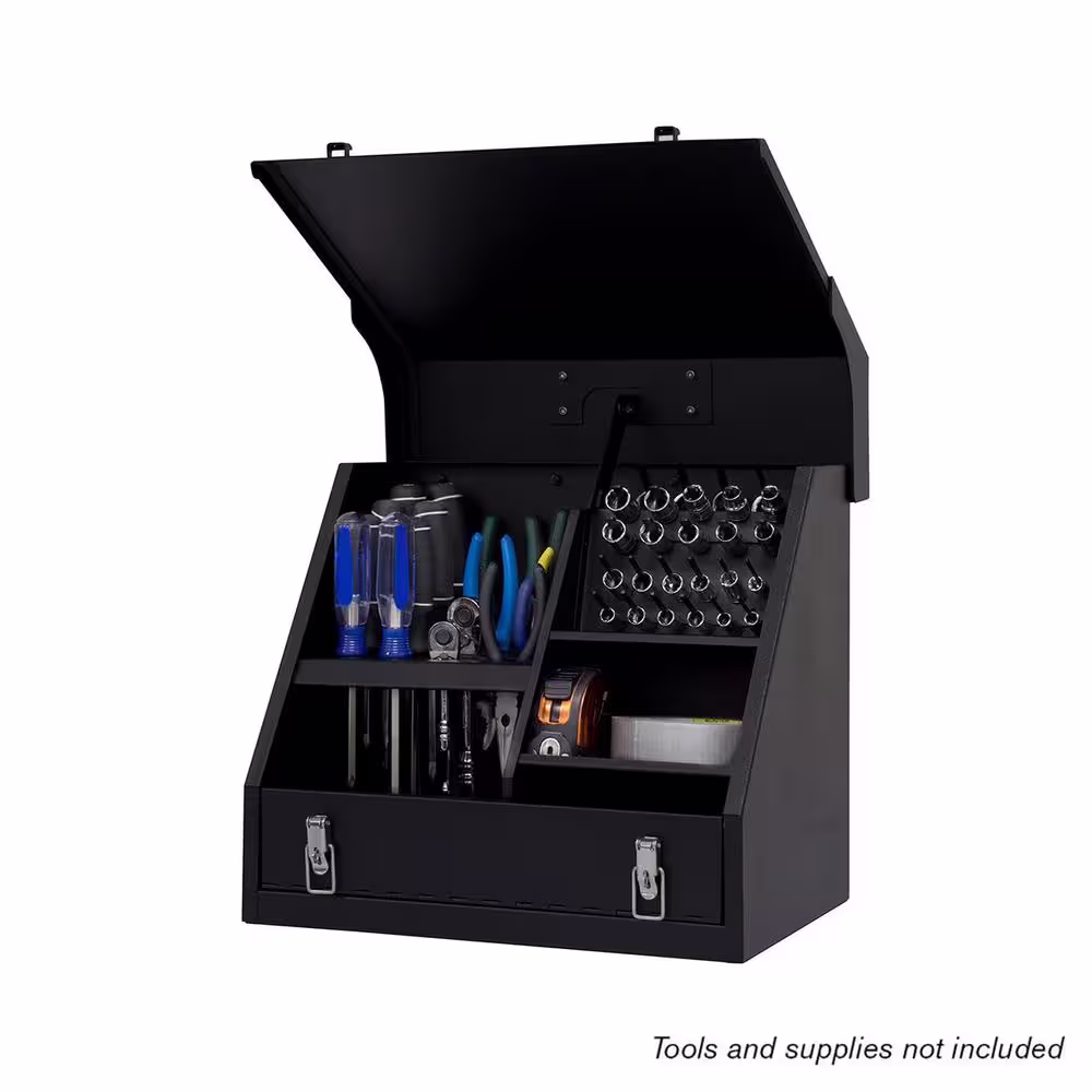 Montezuma 15 in. W x 11 in. D Portable Handheld Steel Shop Triangle Tool Box for Sockets, Wrenches and Screwdrivers
