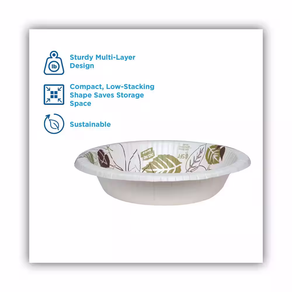 DIXIE Pathways 20 oz. White/Green/Burgundy Heavyweight Disposable Paper Bowls (125-Pack)