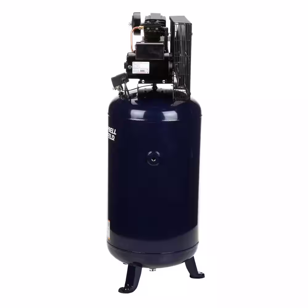 Campbell Hausfeld 80 Gal. Vertical Two Stage Stationary Electric Air Compressor 14CFM 5HP 230V 1PH (HS5180)