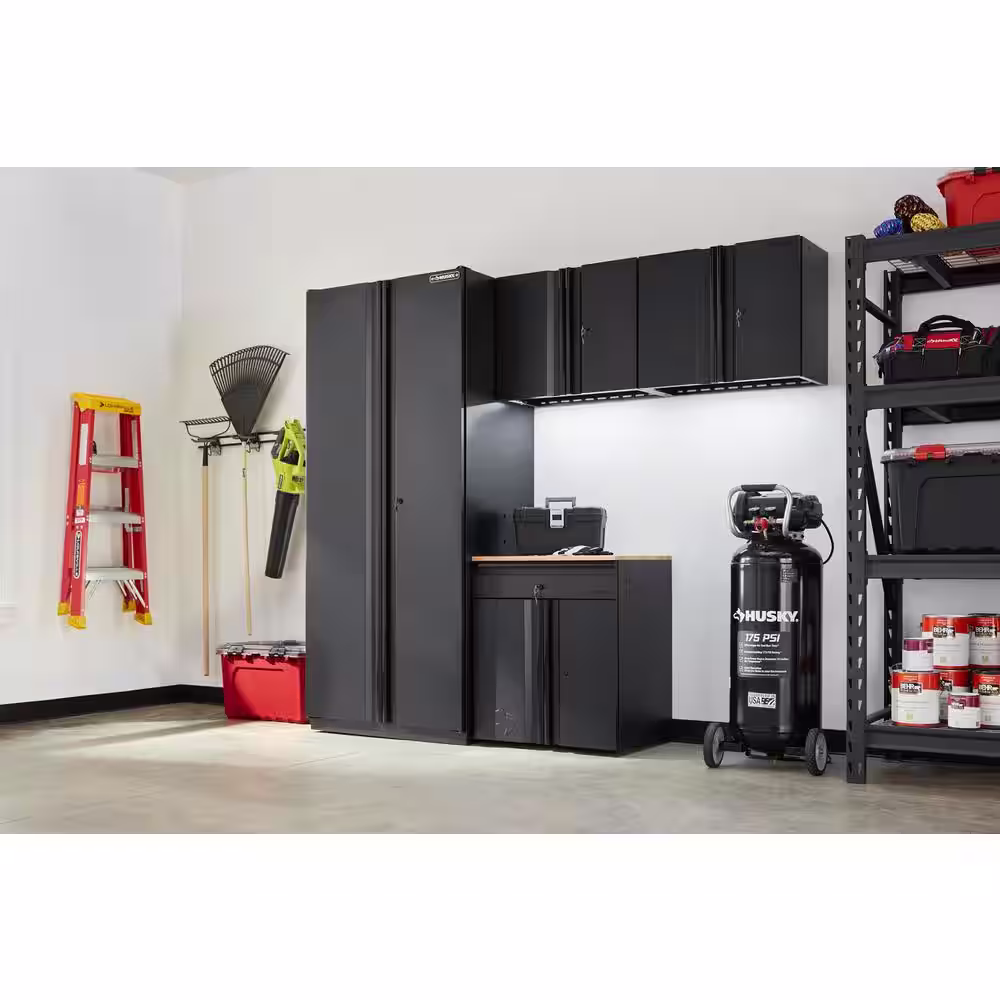 Husky 4-Piece Heavy Duty Welded Steel Garage Storage System in Black (92 in. W x 81 in. H x 24 in. D)