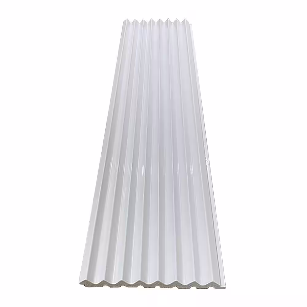 Ejoy 94.5 in. x 4.8 in. x 0.5 in. Acoustic Vinyl Wall Cladding Siding Board in Pure White Color (Set of 6-Piece)