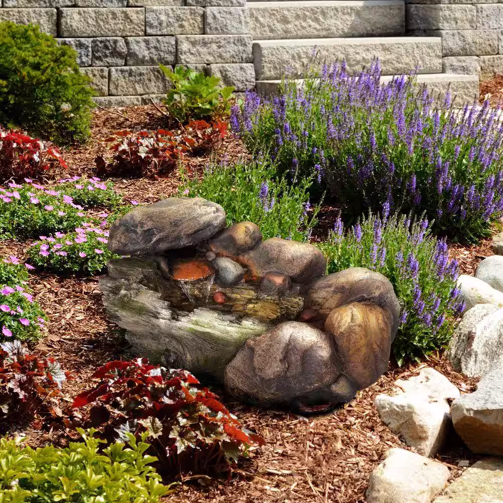 Pure Garden 14 in. Cascading Stone Fountain