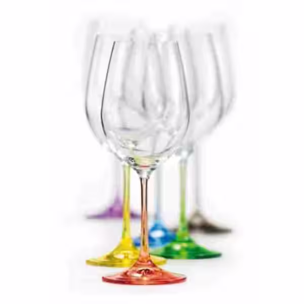 Unbranded Rainbow 12 oz. Wine x 6-assorted colors (Set of 6)