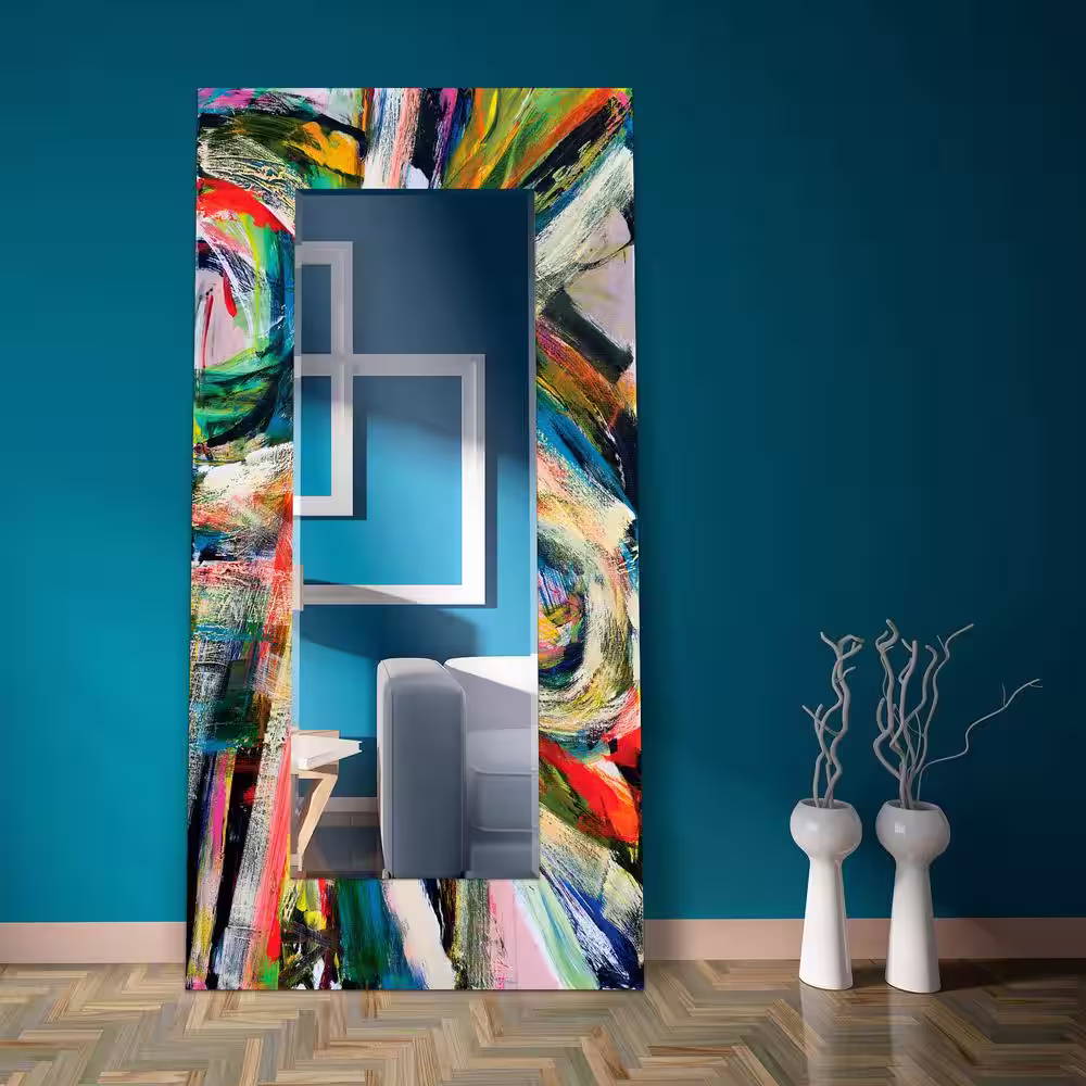 Empire Art Direct 72 in. x 36 in. Rock Star I Rectangle Framed Printed Tempered Art Glass Beveled Accent Mirror