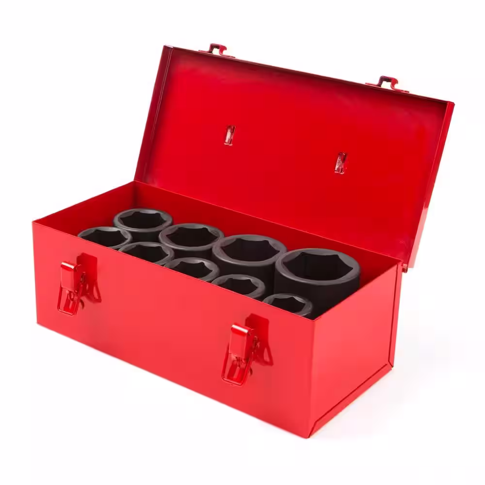 TEKTON 1 in. Drive 1-2 in. 6-Point Deep Impact Socket Set (9-Piece)