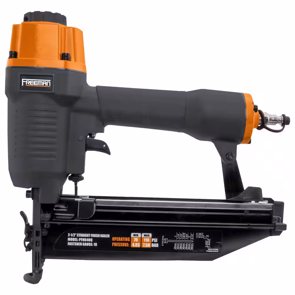 Freeman Pneumatic 16-Gauge 2-1/2 in. Straight Finish Nailer with Nails (200-Count)