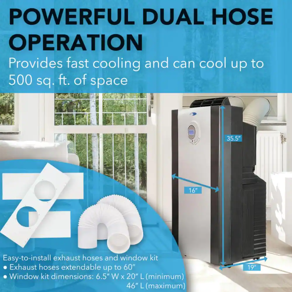 Whynter 14000 BTU Portable Air Conditioner with Dehumidifier and 3M Filter