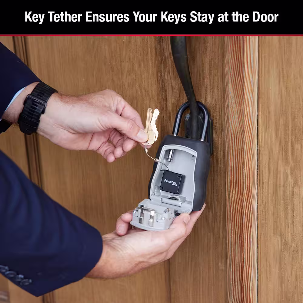 Master Lock Lock Box, Resettable Combination Dials with Tether (Bundle Pack)