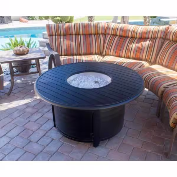 AZ Patio Heaters 22 in. Cast Aluminum Round Slatted Fire Pit