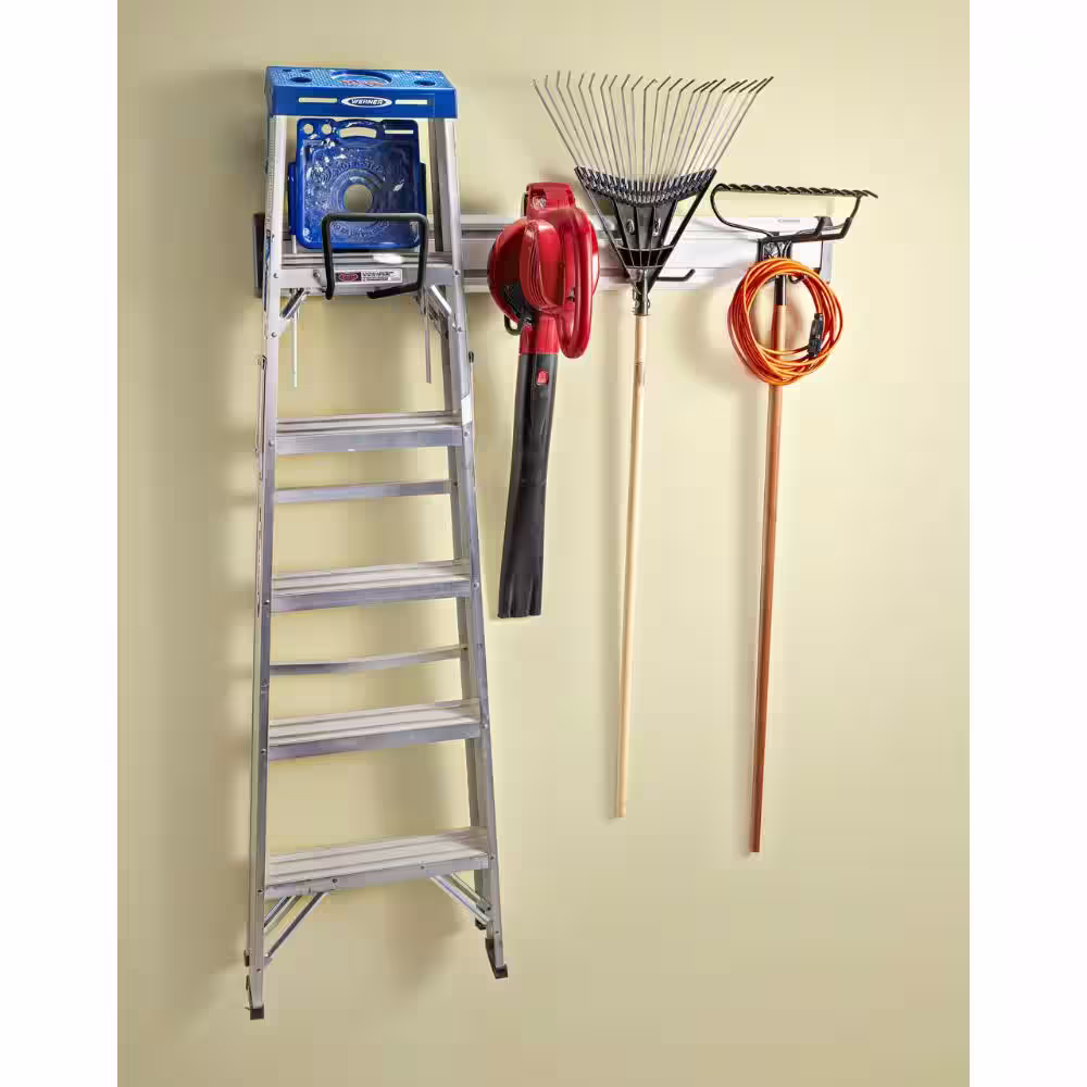 Gladiator 48 in. L GearTrack Lawn and Garden Garage Wall Storage Kit with 4-Hooks