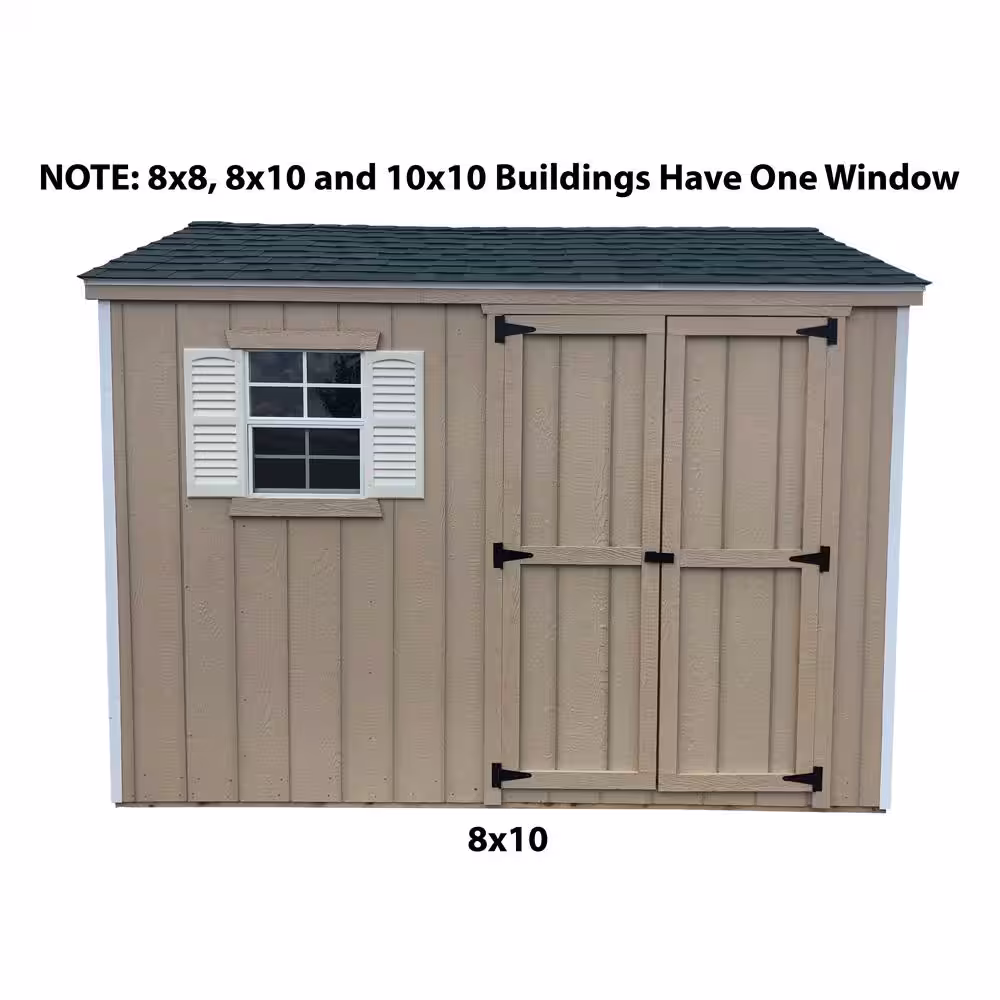 LITTLE COTTAGE CO. Value Workshop 8 ft. x 10 ft. Wood Shed Precut Kit with Floor