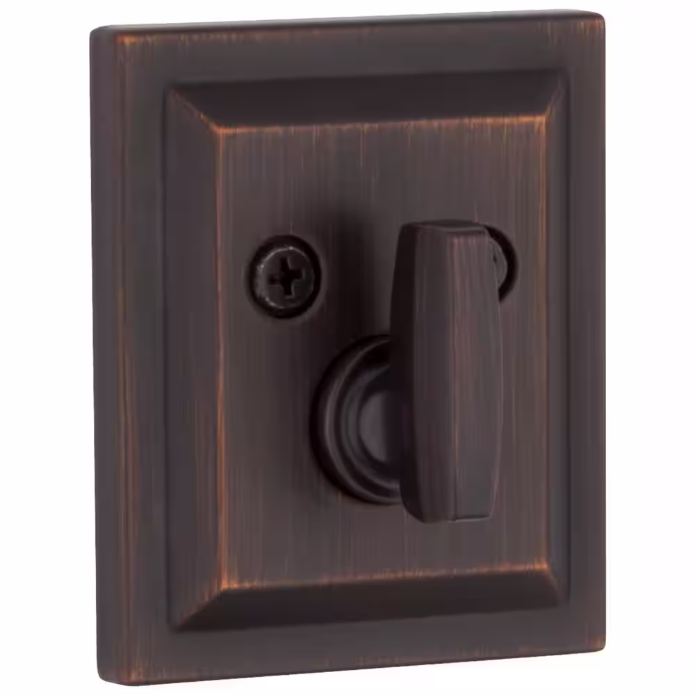 Baldwin Square Venetian Bronze Low Profile Single Cylinder Deadbolt Featuring SmartKey Security