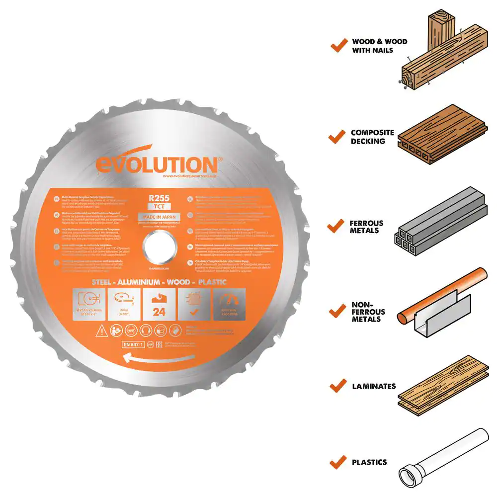 Evolution Power Tools 10 in. 36-Teeth Multi-Material Cutting Saw Blade