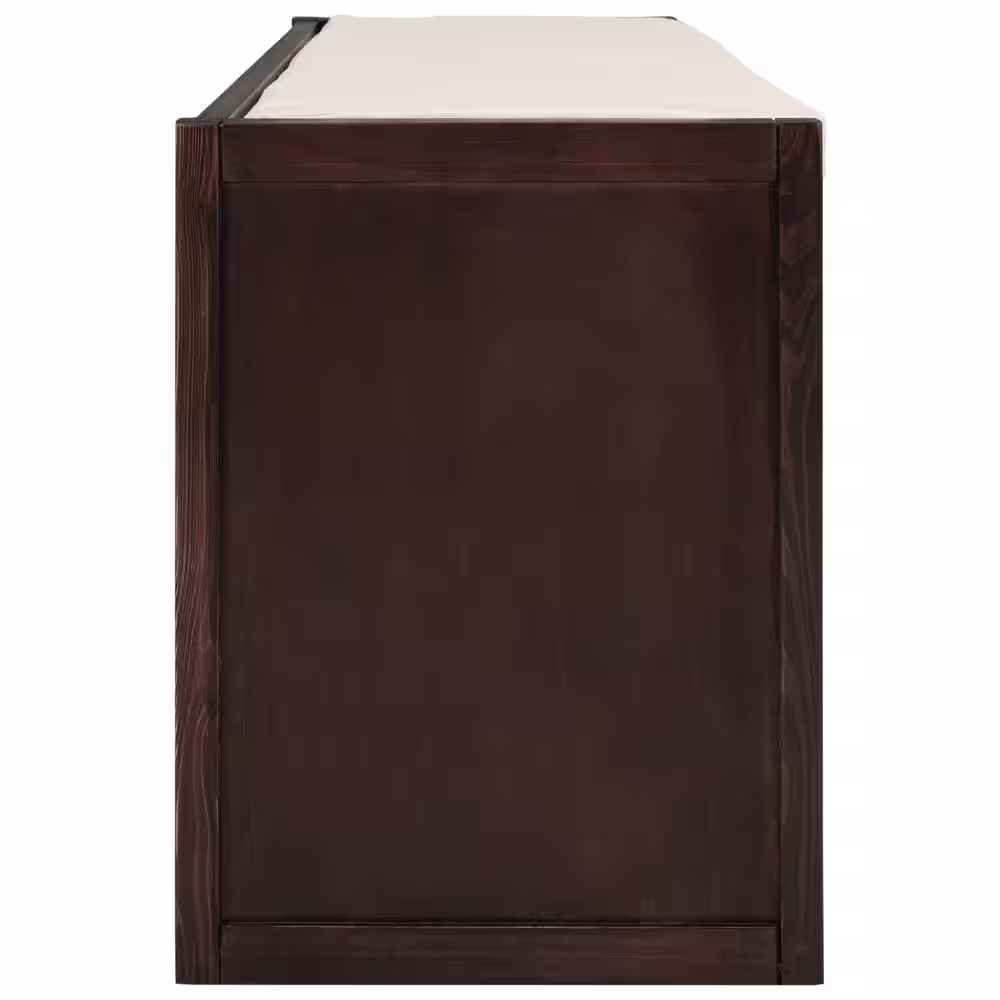 None 19.8 in. H x 39 in. W Espresso Wood Shoe Storage Bench