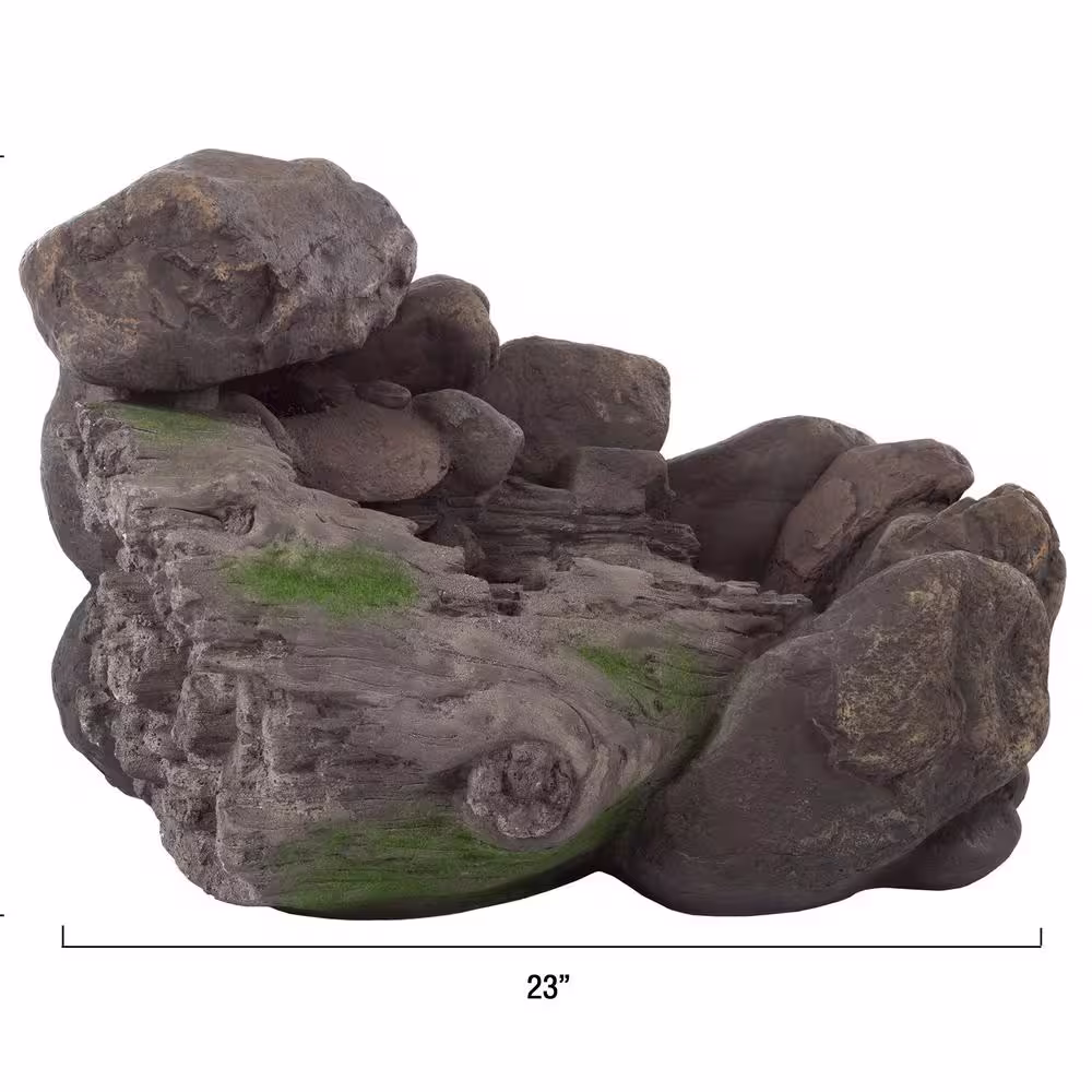 Pure Garden Outdoor Water Fountain with Stone Waterfall
