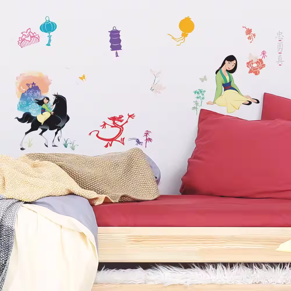 RoomMates Green and Black and Blue Mulan Wall Decals