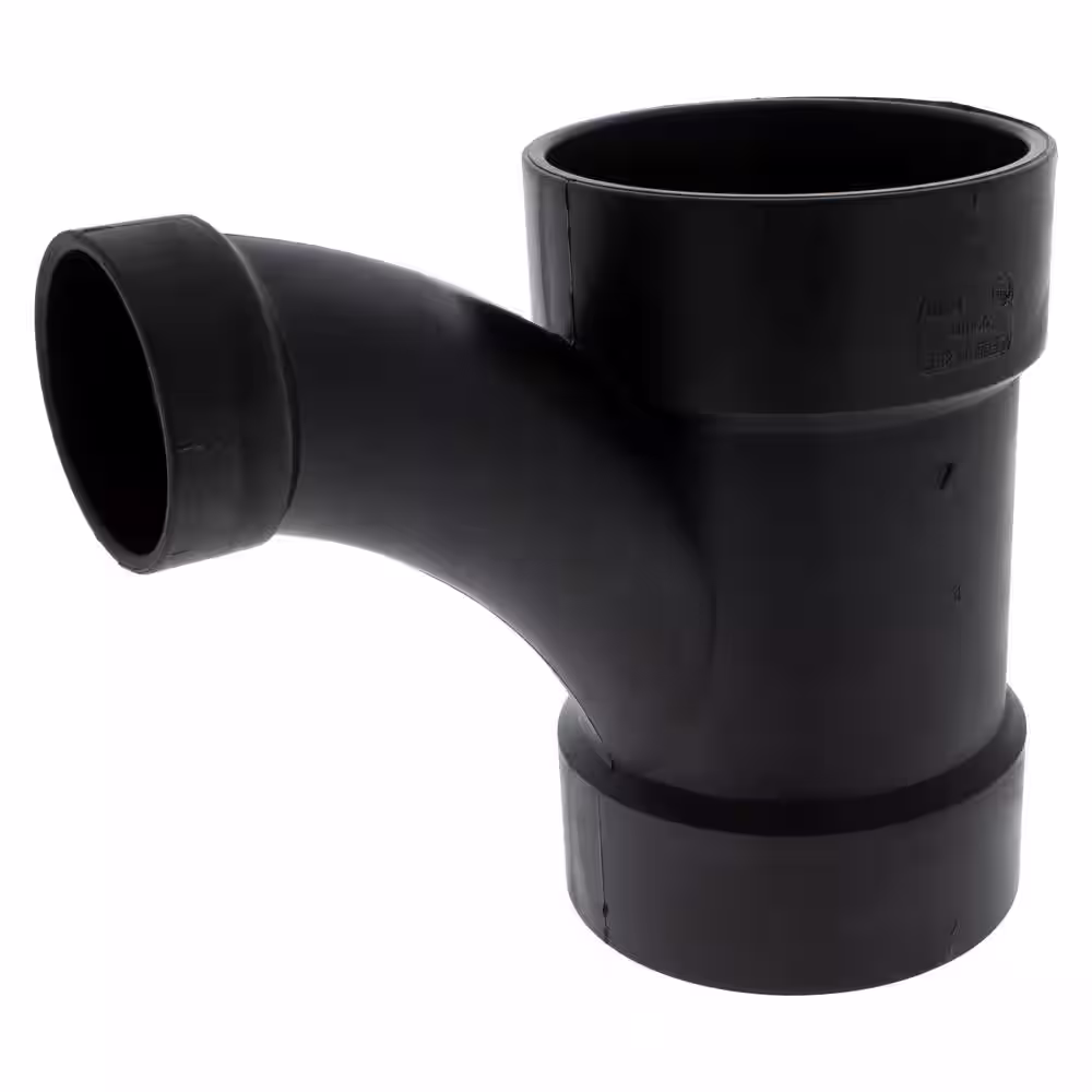 NIBCO 4 in. x 4 in. x 2 in. ABS DWV All Hub Long-Radius Sanitary Tee