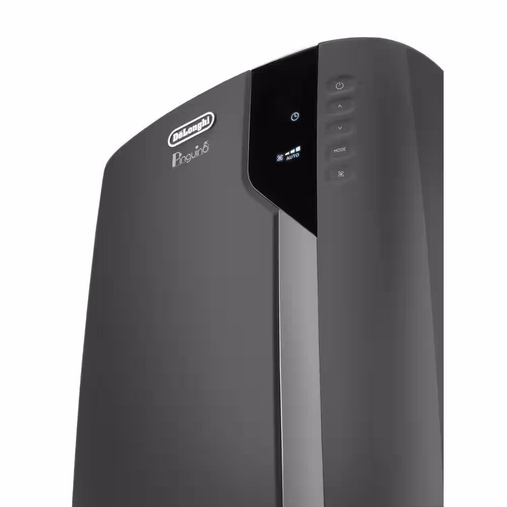 DeLonghi 12,000/6800 BTU 3 speed Pinguino DeLuxe PAC EX370LN 500 sq ft Portable Air Conditioner, Dark Grey
