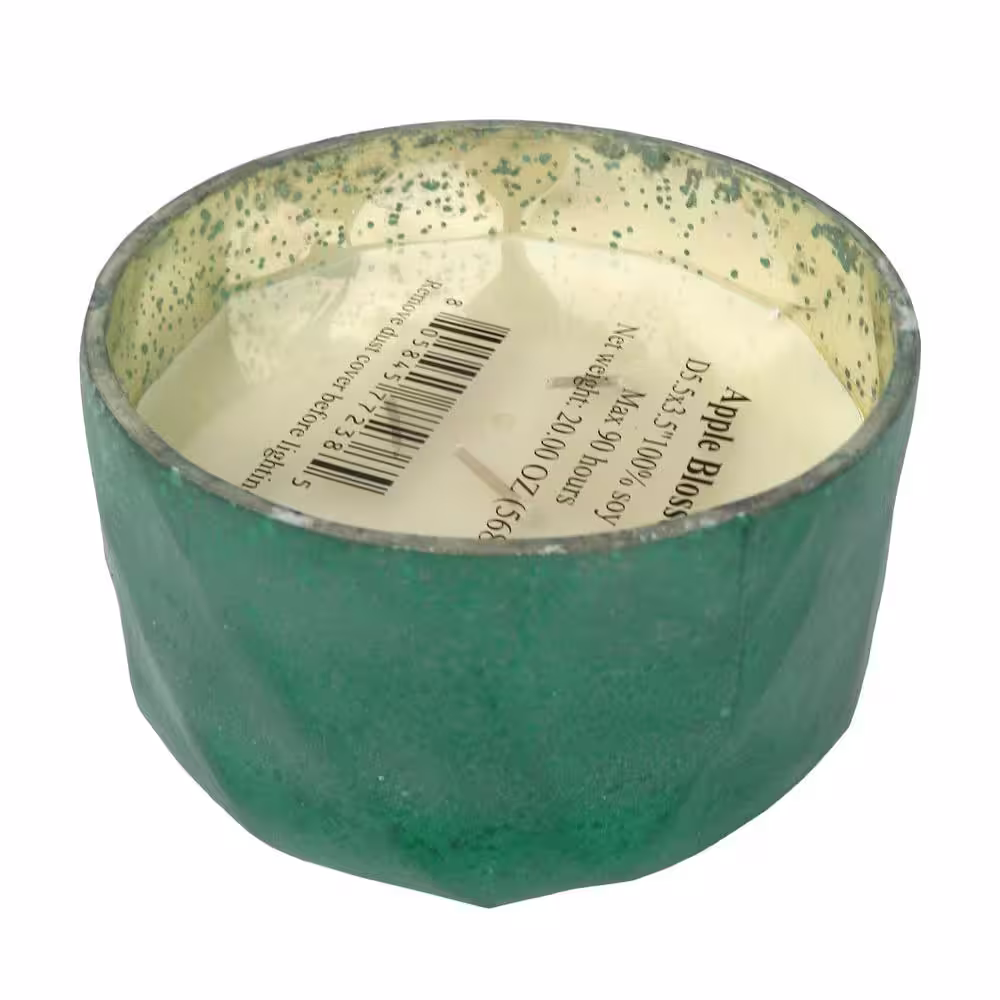 A & B Home 5.5 in. Dia Blue Apple Blossom Soy Wax Candle