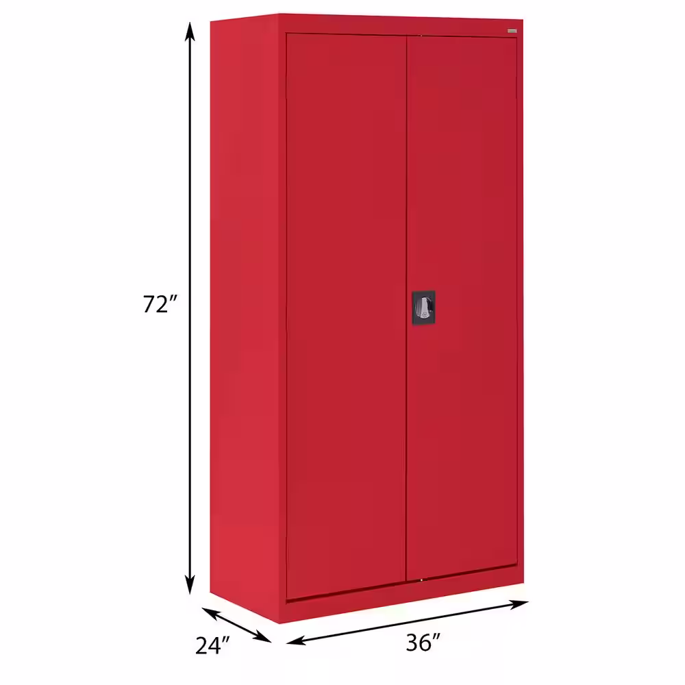 Sandusky Elite Series ( 36 in. W x 72 in. H x 24 in. D ) Welded Steel Wardrobe Freestanding Cabinet in Red